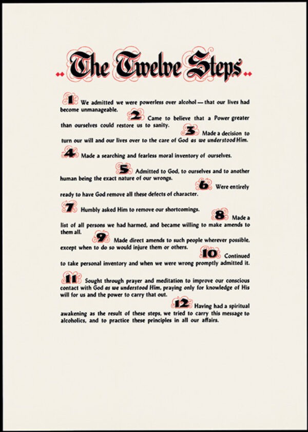 12 Steps Laminated Poster