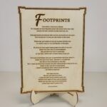Footprints in the Sand - plaque with stand